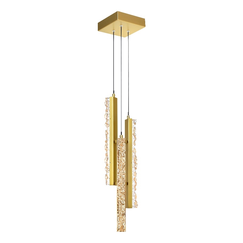 CWI Lighting Stagger Integrated LED Brass Mini Pendant