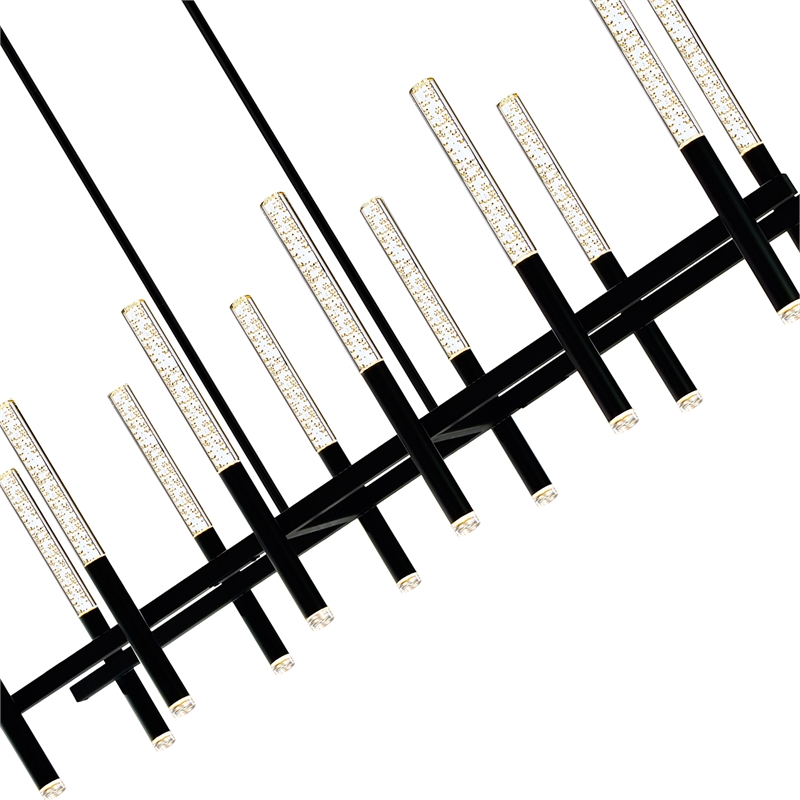 CWI Lighting Dragonswatch Integrated LED Black Chandelier