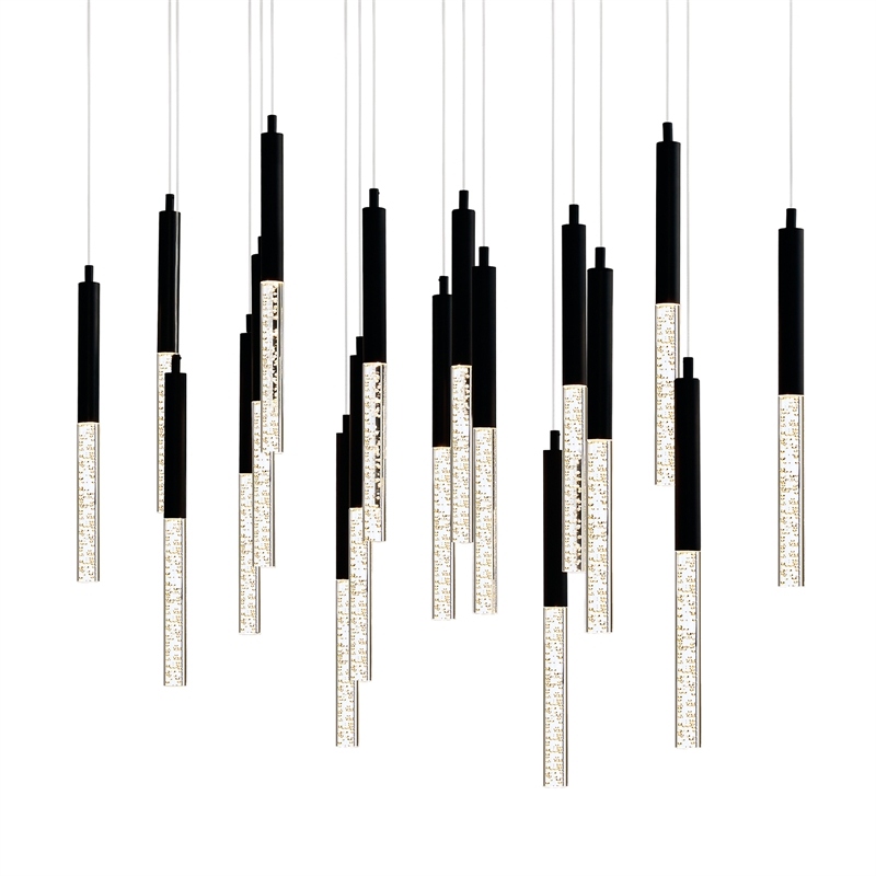 CWI Lighting Dragonswatch Integrated LED Black Chandelier