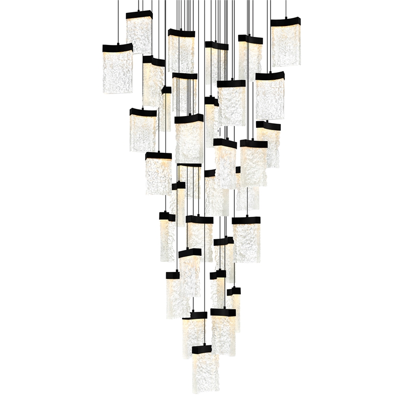 CWI Lighting Lava Integrated LED Black Chandelier