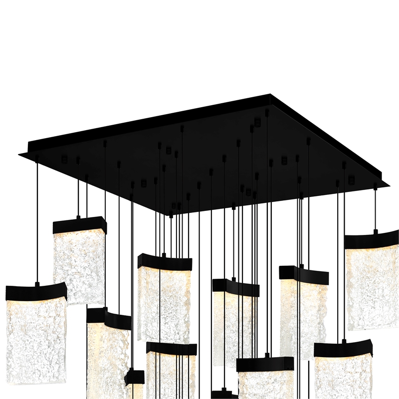 CWI Lighting Lava Integrated LED Black Chandelier