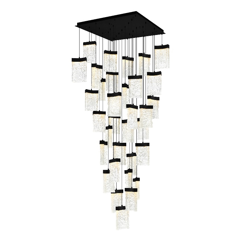 CWI Lighting Lava Integrated LED Black Chandelier