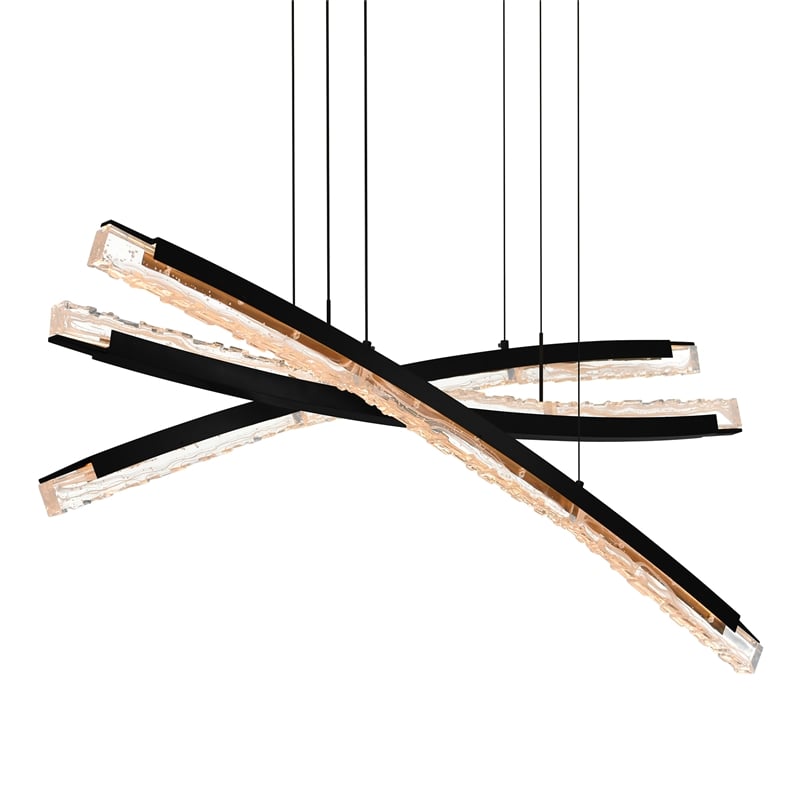 Saber Integrated LED Black Chandelier
