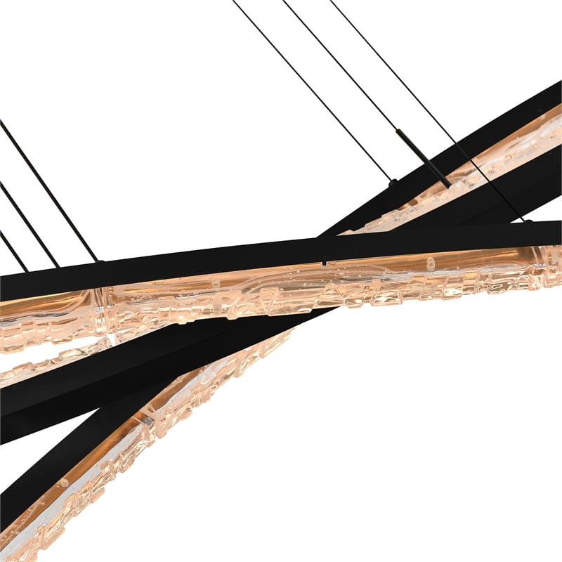 Saber Integrated LED Black Chandelier