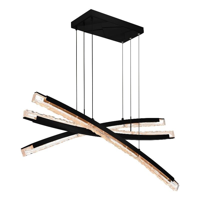 Saber Integrated LED Black Chandelier