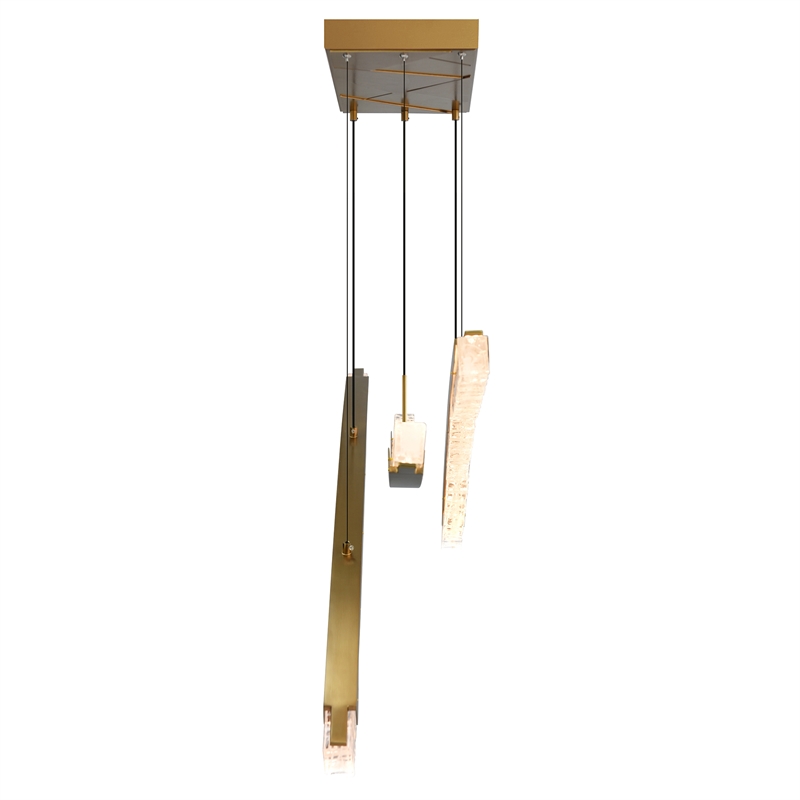 Saber Integrated LED Brass Chandelier
