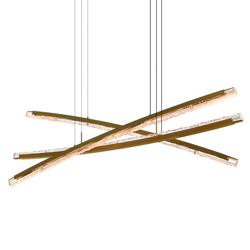 Saber Integrated LED Brass Chandelier