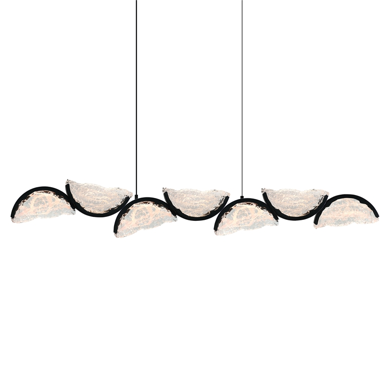 Moon Integrated LED Black Chandelier