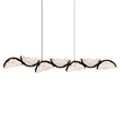 Moon Integrated LED Black Chandelier