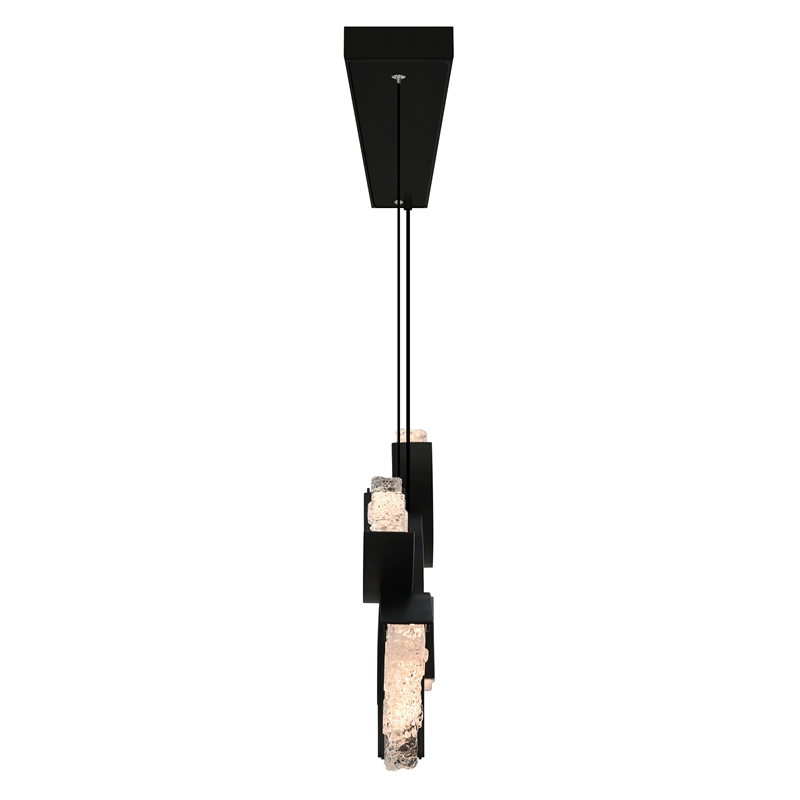 Moon Integrated LED Black Chandelier