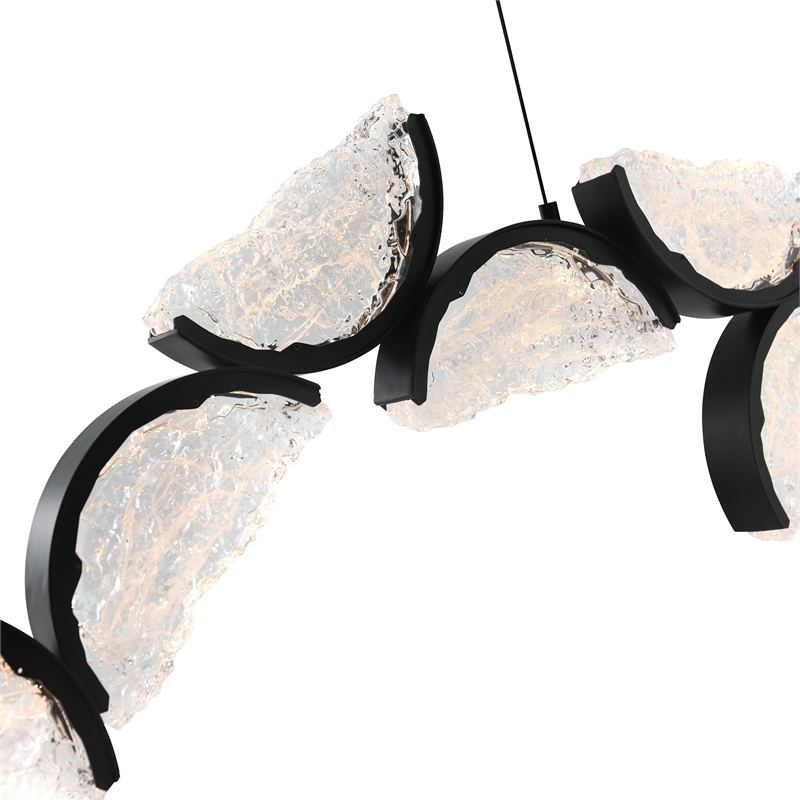 Moon Integrated LED Black Chandelier