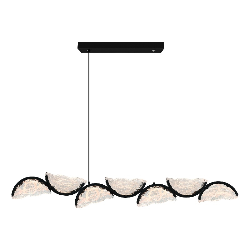 Moon Integrated LED Black Chandelier