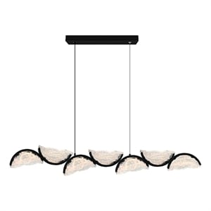 Moon Integrated LED Black Chandelier