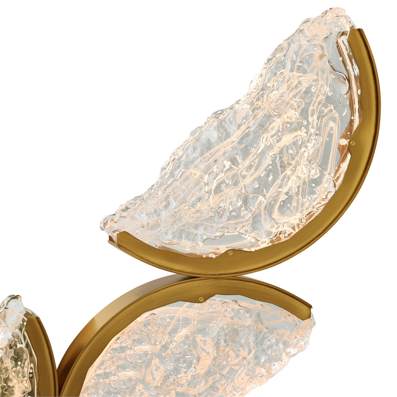 Moon Integrated LED Brass Chandelier