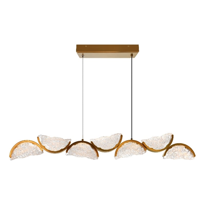 Moon Integrated LED Brass Chandelier