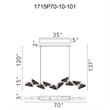 Moon Integrated LED Black Chandelier