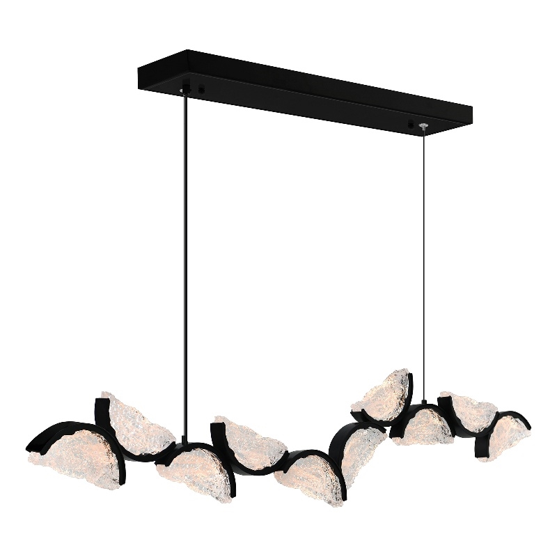 Moon Integrated LED Black Chandelier