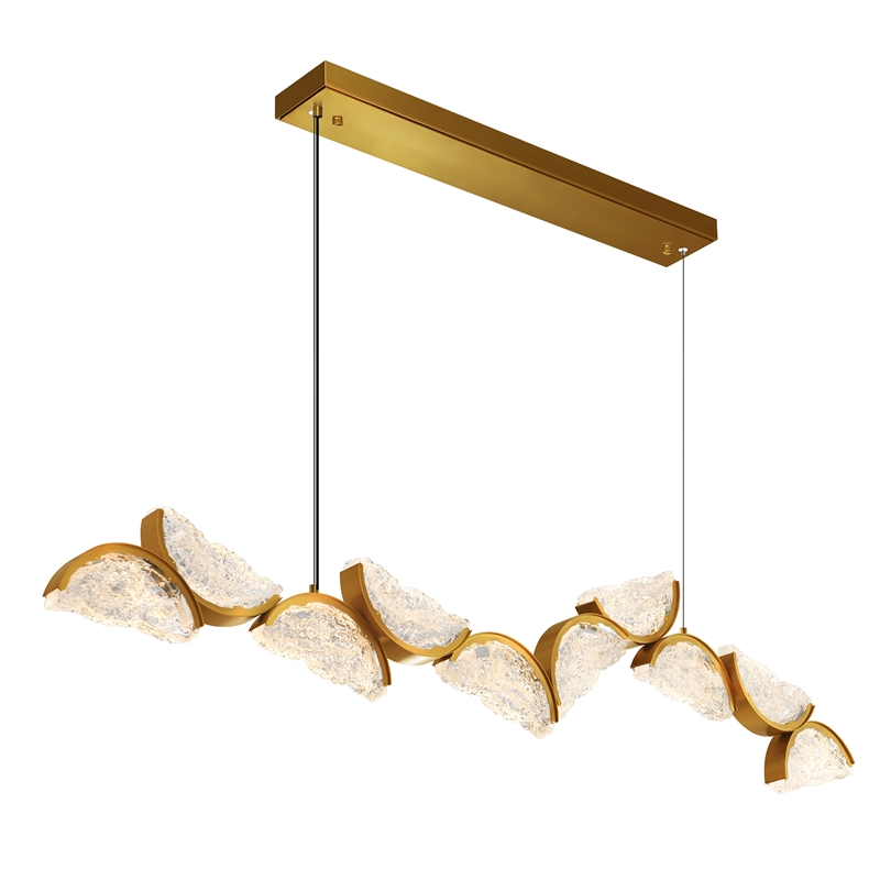 Moon Integrated LED Brass Chandelier