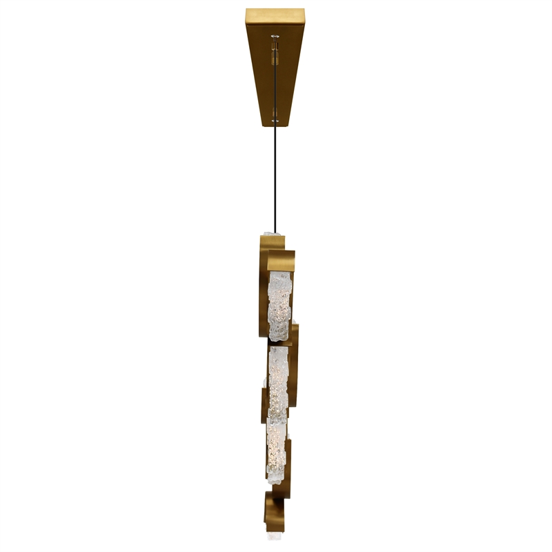 Moon Integrated LED Brass Chandelier