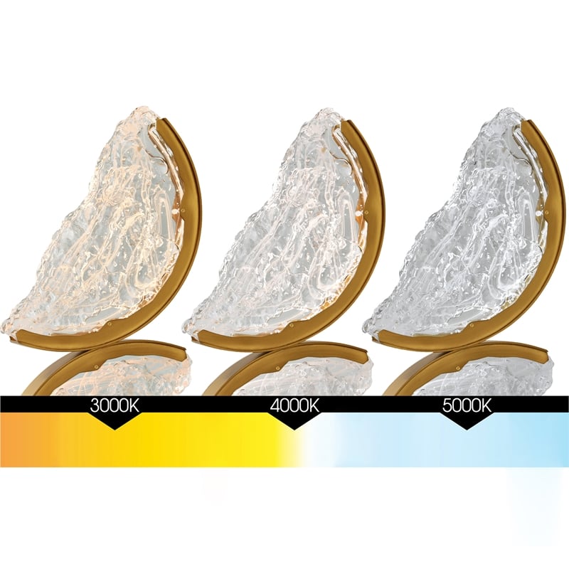 Moon Integrated LED Brass Chandelier
