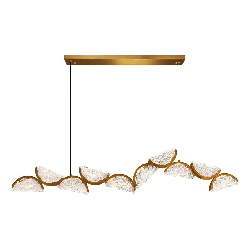 Moon Integrated LED Brass Chandelier