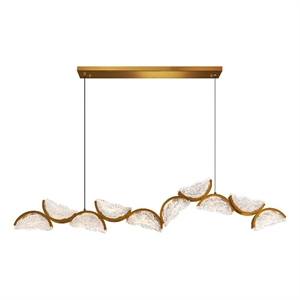 Moon Integrated LED Brass Chandelier