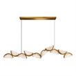 Moon Integrated LED Brass Chandelier