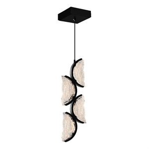 Moon Integrated LED Black Mini Pendant
