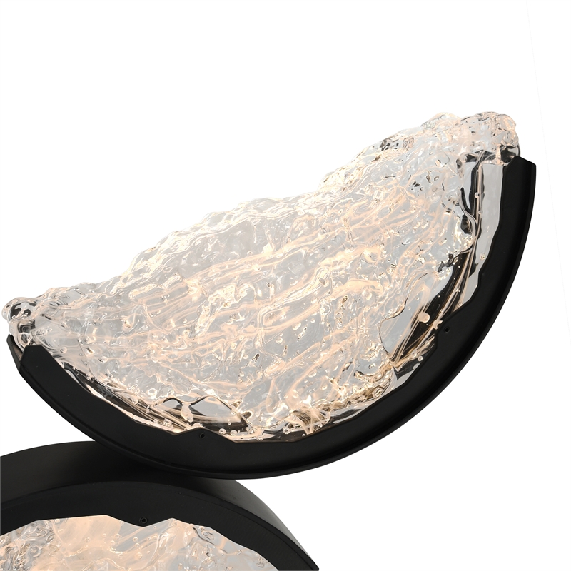 Moon Integrated LED Black Wall Light