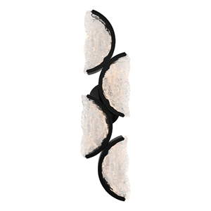 moon integrated led black wall light