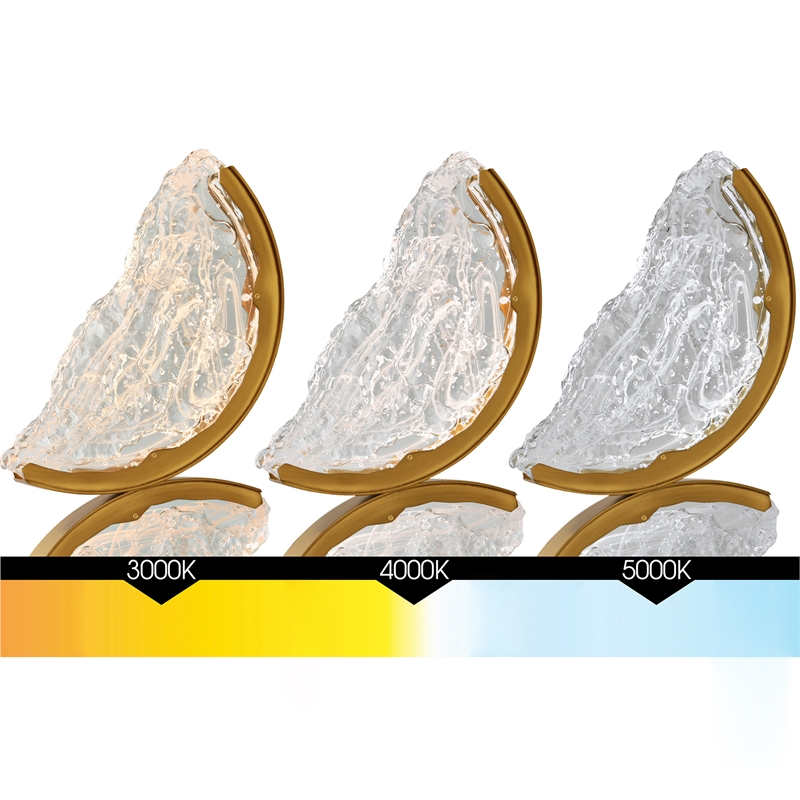 Moon Integrated LED Brass Wall Light