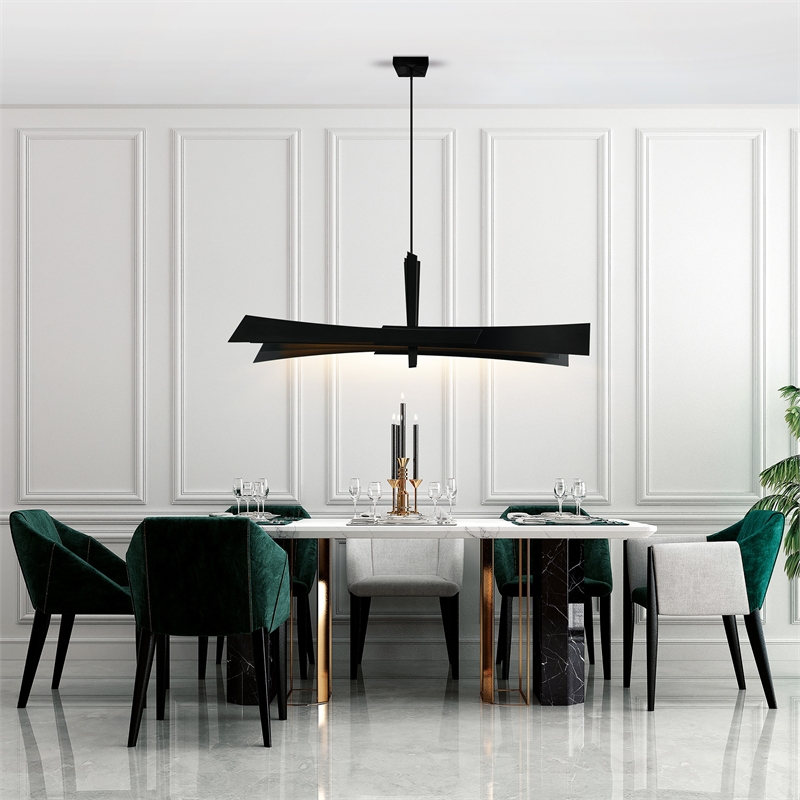 Solara Integrated LED Black Chandelier