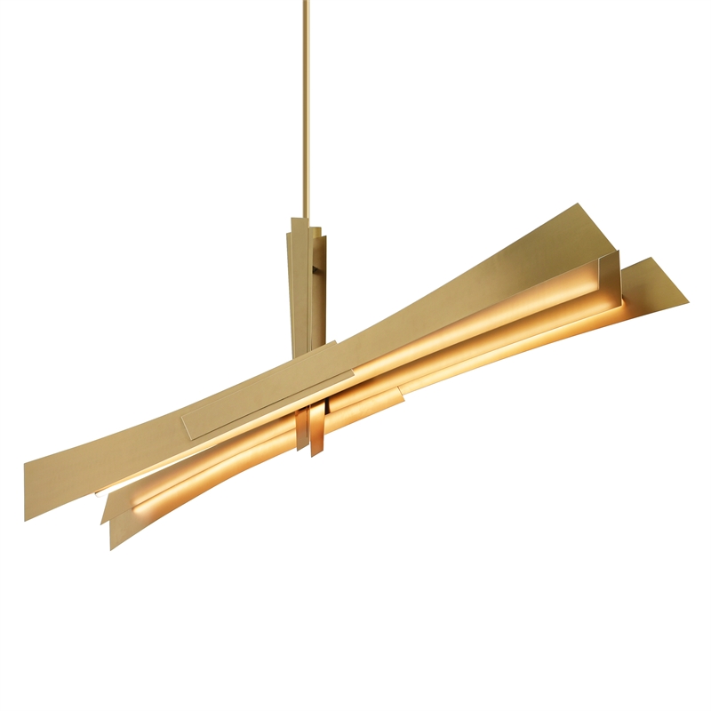 Solara Integrated LED Brass Chandelier