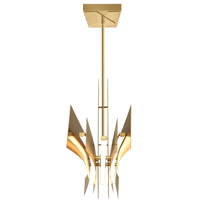 Solara Integrated LED Brass Chandelier