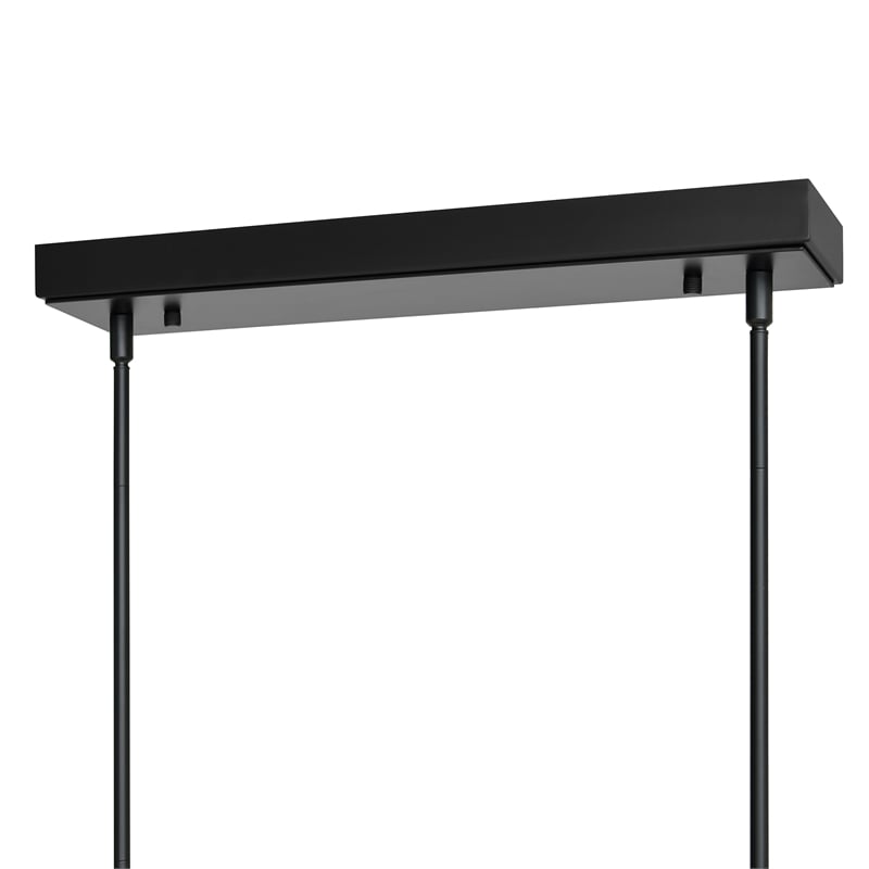 Arcus Integrated LED 50in Black Chandelier with Handcrafted Glass