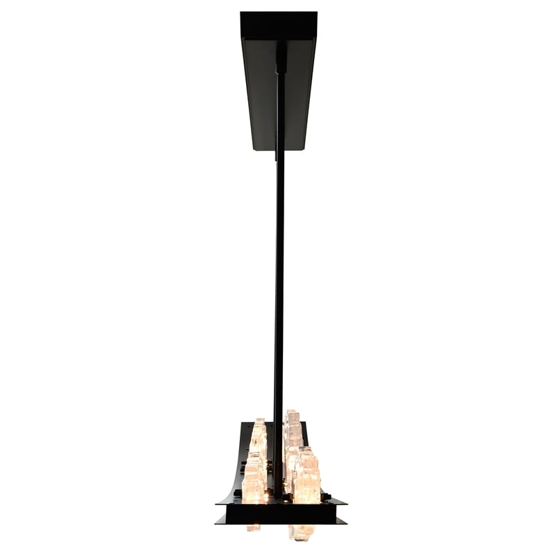 Arcus Integrated LED 50in Black Chandelier with Handcrafted Glass