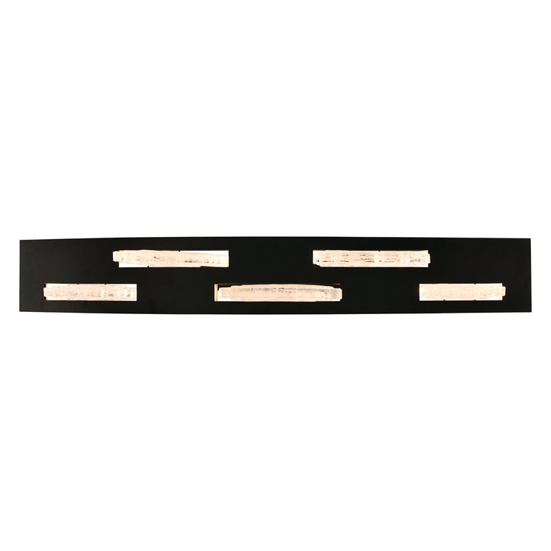 Arcus Integrated LED 50in Black Chandelier with Handcrafted Glass