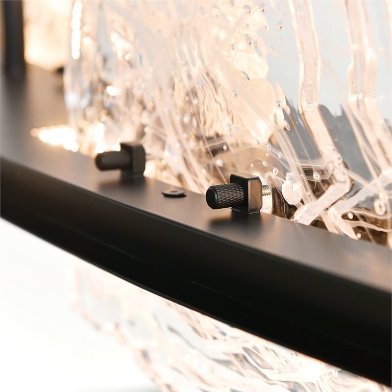 Arcus Integrated LED 50in Black Chandelier with Handcrafted Glass