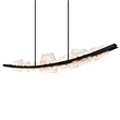 Arcus Integrated LED 70in Black Chandelier with Handcrafted Glass