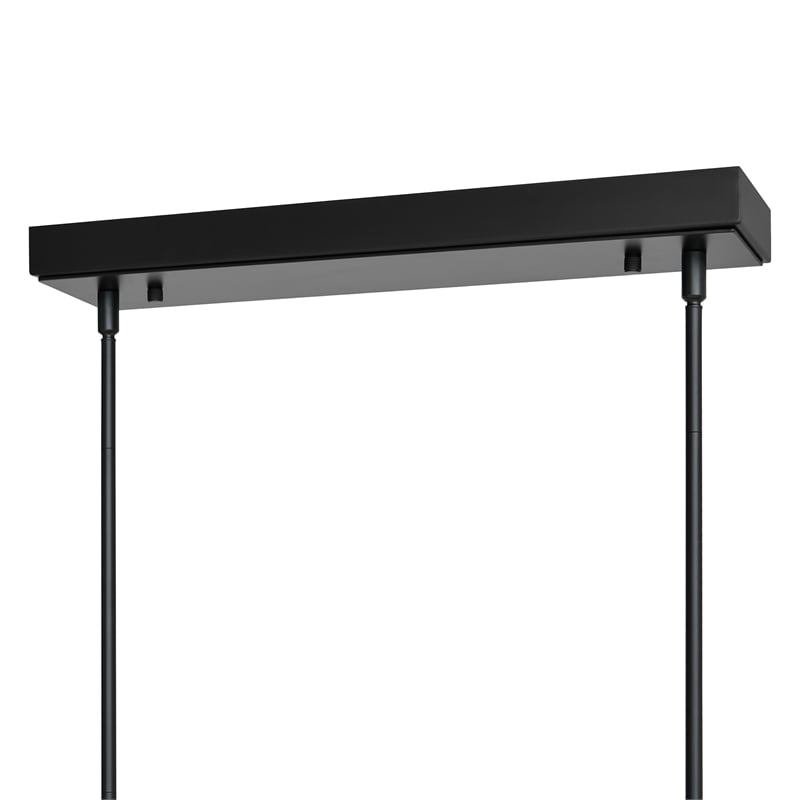 Arcus Integrated LED 70in Black Chandelier with Handcrafted Glass