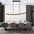 Arcus Integrated LED 70in Black Chandelier with Handcrafted Glass