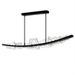 Arcus Integrated LED 70in Black Chandelier with Handcrafted Glass