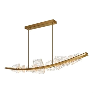 Arcus Integrated LED 70in Brass Chandelier with Handcrafted Glass