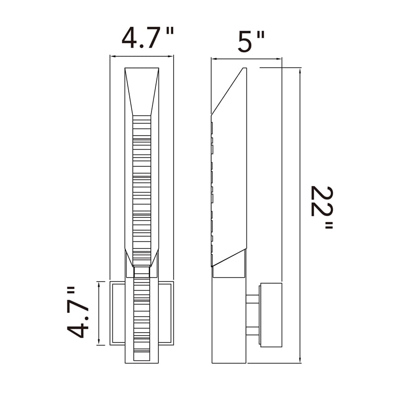 Petra Integrated LED 22in Sand Black Indoor-Outdoor Wall Light