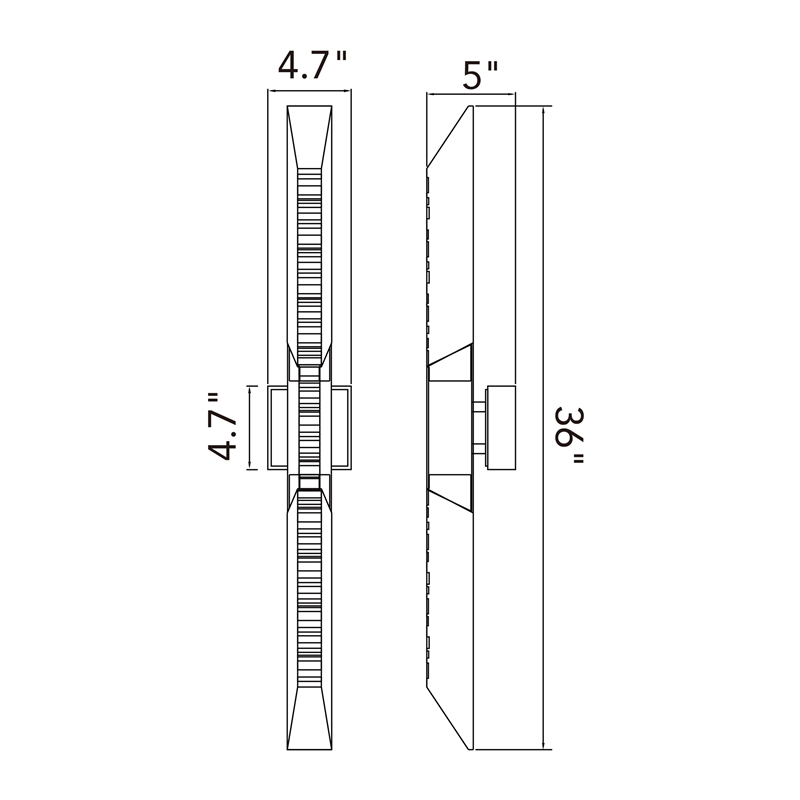 Petra Integrated LED 36in Sand Black Indoor-Outdoor Wall Light