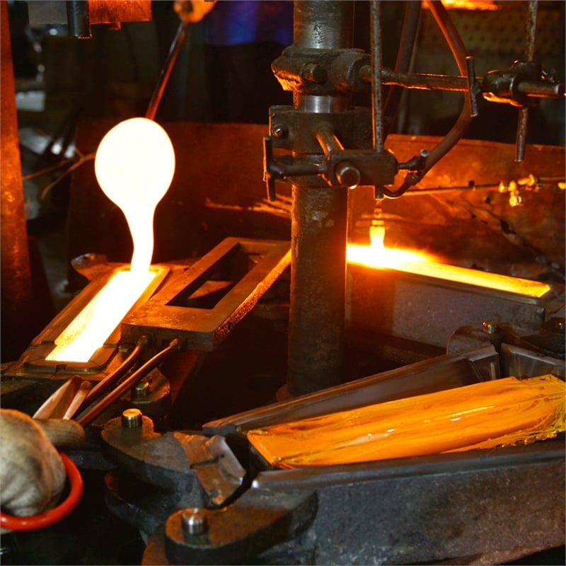 Petra Integrated LED 36in Brass Vanity Light with Handcrafted Glass