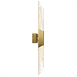 Petra Integrated LED 36in Brass Vanity Light with Handcrafted Glass