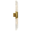 Petra Integrated LED 36in Brass Vanity Light with Handcrafted Glass