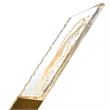 Petra Integrated LED 36in Brass Vanity Light with Handcrafted Glass