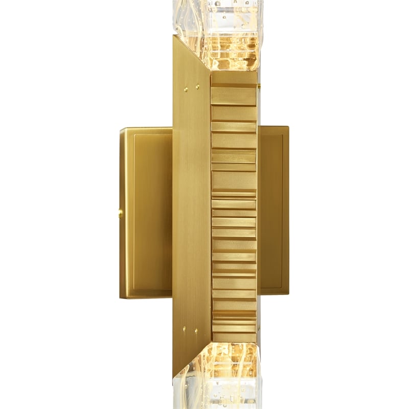 Petra Integrated LED 36in Brass Vanity Light with Handcrafted Glass